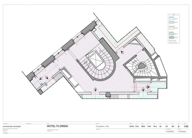 Plan de sols des circulations R+4 