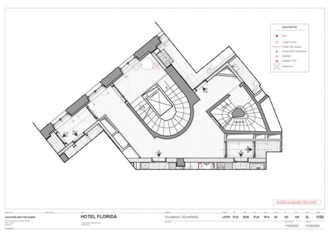 Plan éclairage des circulations R+4 
